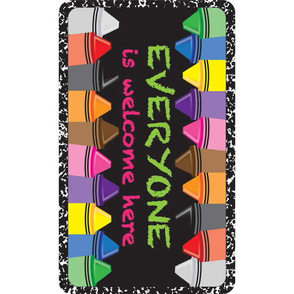 The Original Fun Mat™, Welcome Mat, 18" x 30", Everyone Welcome Crayons Composition
