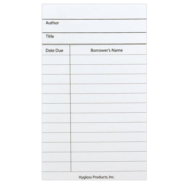 Library Cards, White, Pack of 500