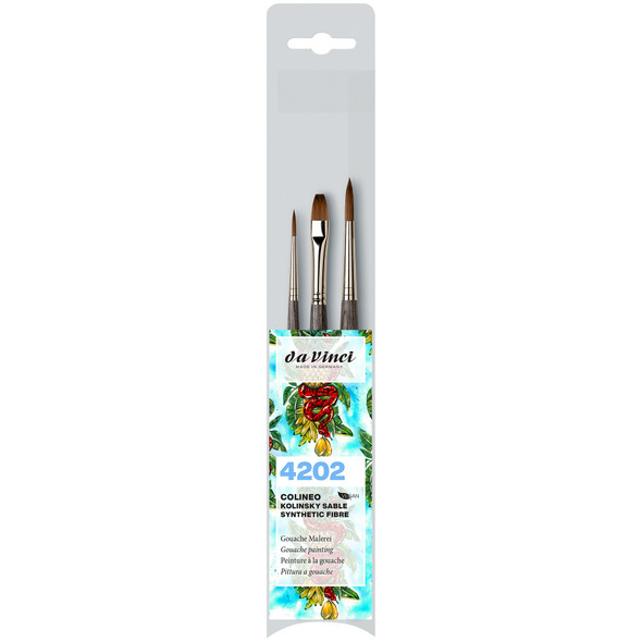 COLINEO Synthetic Red Sable, Gouache, 3 Brush Set