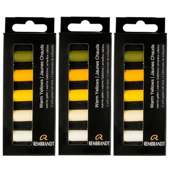 Soft Pastels Micro Sets, Warm Yellows Per Set, 5 Half Sticks, 3 Sets