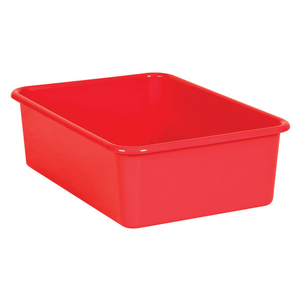Red Large Plastic Storage Bin, Pack of 3