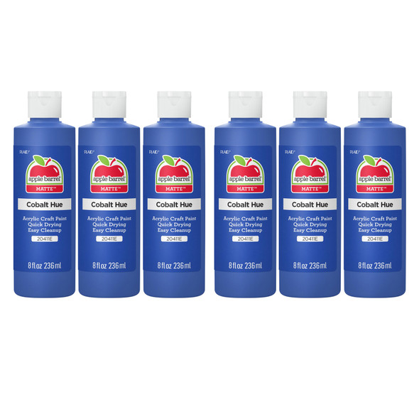 Acrylic Paint Matte, 8oz., Cobalt Hue, Pack of 6