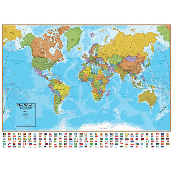 Blue Ocean Series World Laminated Wall Map, 38" x 51" Blue Ocean Series World Laminated Wall Map, 38" x 51"