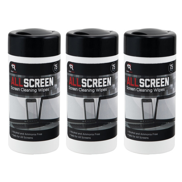 AllScreen Screen Cleaning Wipes, 75 Per Tub, 3 Tubs