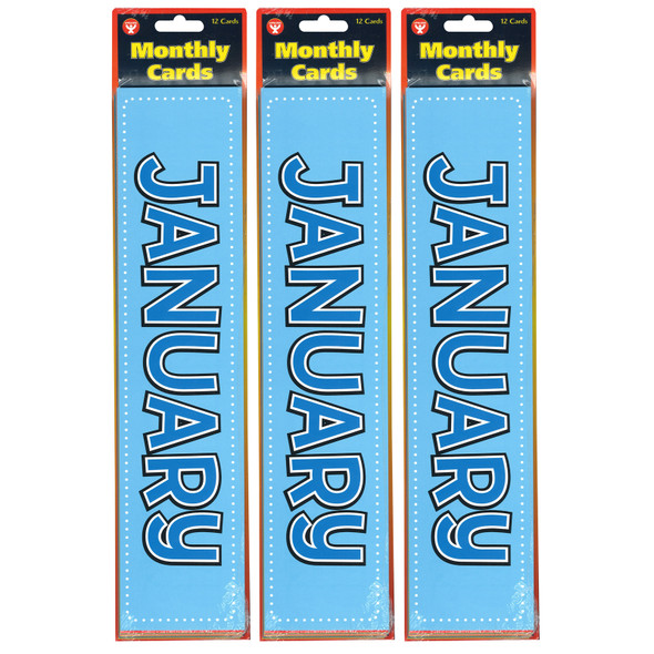 Monthly Calendar Cards, 12 Per Pack, 3 Packs