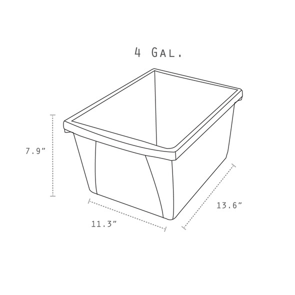 4 Gallon Classroom Storage Bin, Red, Pack of 3 4 Gallon Classroom Storage Bin, Red, Pack of 3
