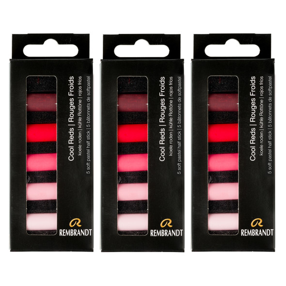 Soft Pastels Micro Sets, Cool Reds Per Set, 5 Half Sticks, 3 Sets