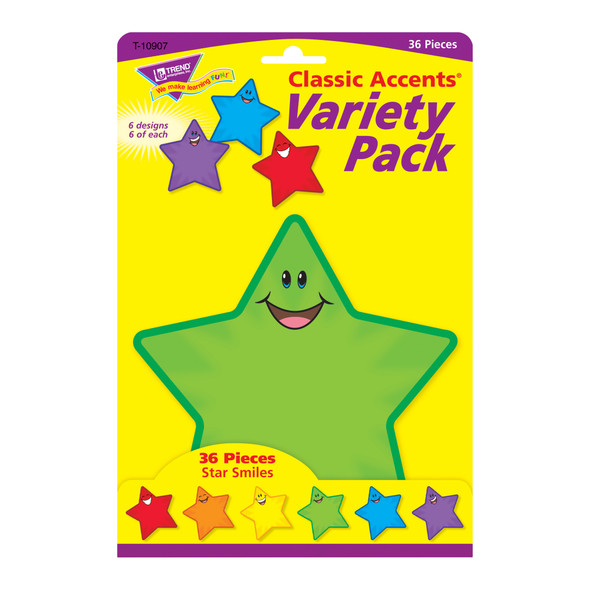 Star Smiles Classic Accents® Variety Pack, 36 Per Pack, 3 Packs Star Smiles Classic Accents® Variety Pack, 36 Per Pack, 3 Packs