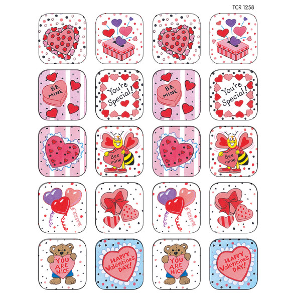 Valentines Day Stickers, 120 Per Pack, 12 Packs