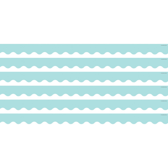 Pastel Blue Scalloped Border Trim, 35 Feet Per Pack, 6 Packs