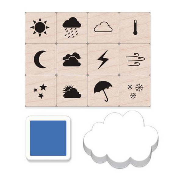 Weather Icons Stamps Mini Tub, 12 per Set, 2 Sets Weather Icons Stamps Mini Tub, 12 per Set, 2 Sets