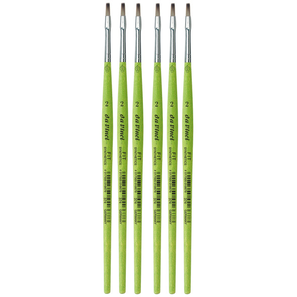 FIT Synthetics Student Brush, Synthetic, Acrylic & Tempera, Flat, Series 374, Size 2, Pack of 6