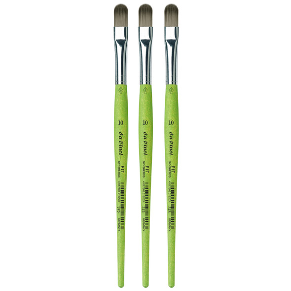 FIT Synthetics Student Brush, Synthetic, Acrylic & Tempera, Filbert, Series 375, Size 10, Pack of 3