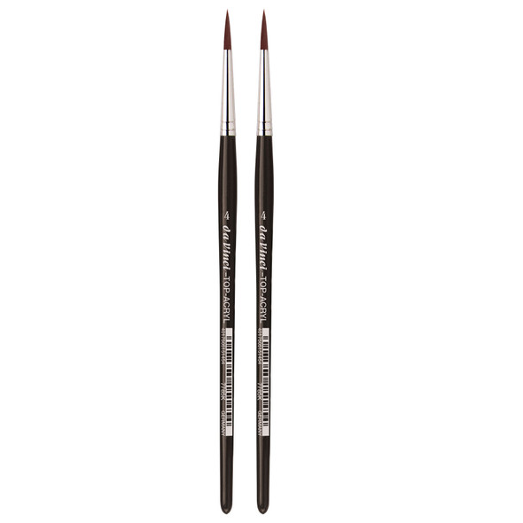 TOP-ACRYL Red-Brown Brush, Synthetic, Acrylic & Oil, Round, Series 7785K, Size 4, Pack of 2