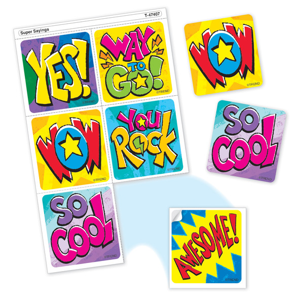 Super Sayings Tear & Share Stickers®, 30 Per Pack, 6 Packs Super Sayings Tear & Share Stickers®, 30 Per Pack, 6 Packs