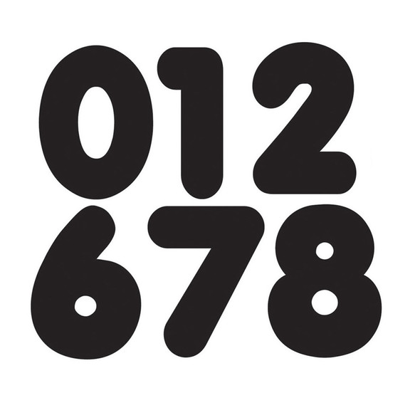 Die-Cut Magnetic Black Number Set, 1.75", 32 Pieces Per Pack, 6 Packs