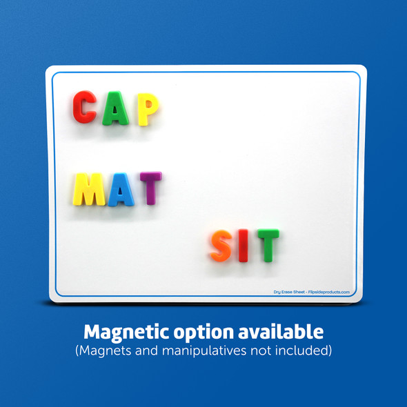 Two-Sided Dry Erase Learning Mat, 9" x 12", Letters & Numbers, Pack of 48