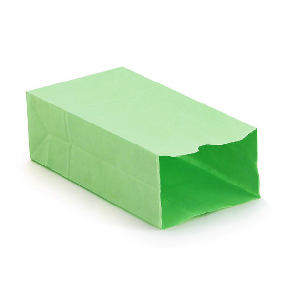 Gusseted Paper Bags, #6 (6" x 3.5" x 11"), Lime Green, Pack of 50