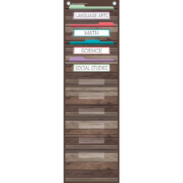 Dark Wood Design 10 Pocket File Storage Pocket Chart, 14" x 58" Dark Wood Design 10 Pocket File Storage Pocket Chart, 14" x 58"