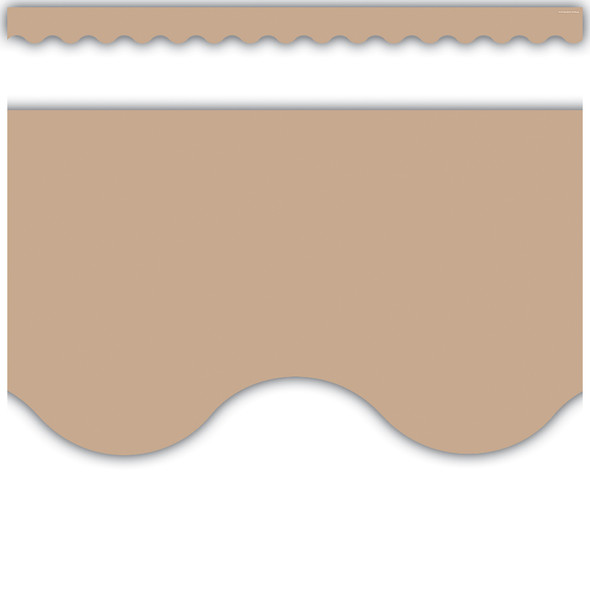 Light Brown Scalloped Border Trim, 35 Feet Per Pack, 6 Packs