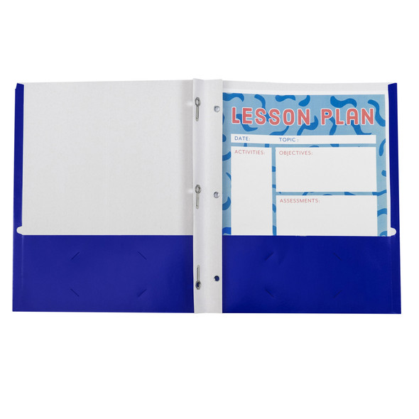 Two-Pocket Paper Portfolios with Prongs, Assorted Colors, Pack of 100 Two-Pocket Paper Portfolios with Prongs, Assorted Colors, Pack of 100