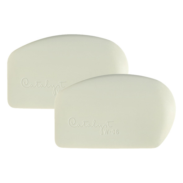 Catalyst Tool Wedge, Silicone, Mixed Media Paintbrush, White, Size 6, Pack of 2