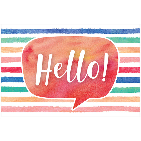 Watercolor Hello Postcards, 30 Per Pack, 6 Packs