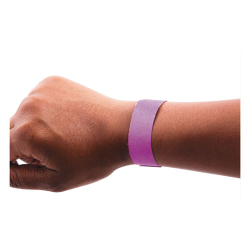Sequentially Numbered Security Wristbands, 3/4", Purple, Pack of 100