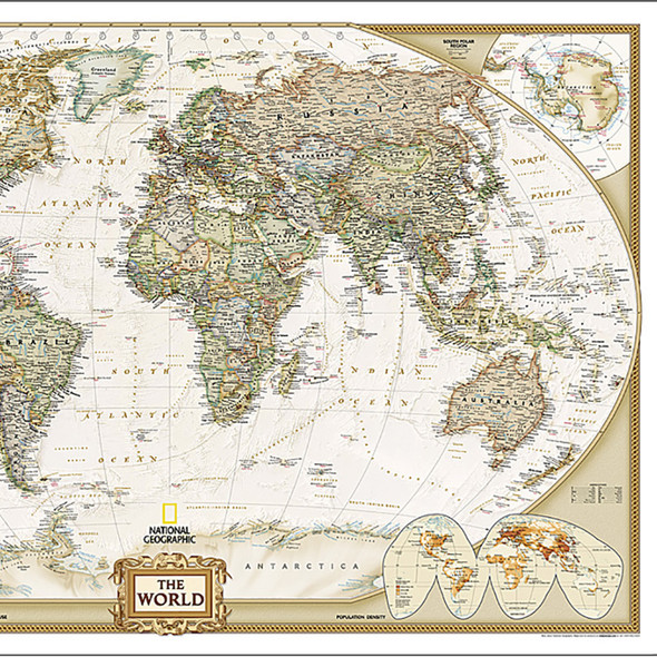 World Executive Map, Laminated, 46" x 30.5" World Executive Map, Laminated, 46" x 30.5"