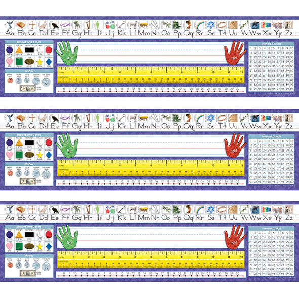 Christian Primary Traditional Manuscript Desk Plates, 36 Per Pack, 3 Packs
