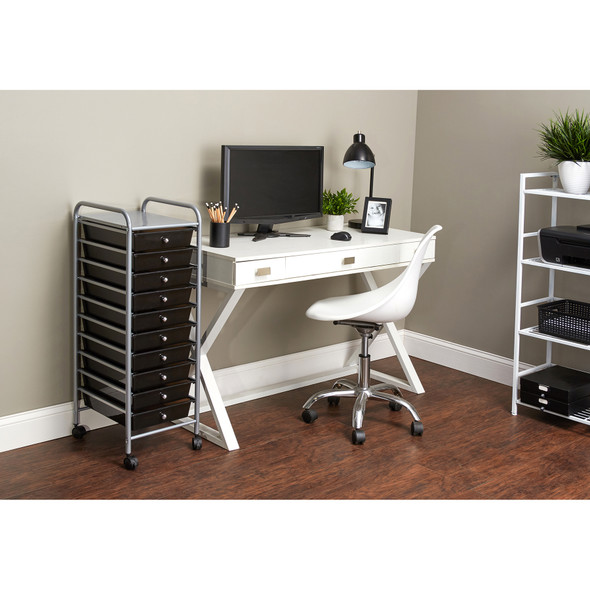 10-Drawer Rolling Cart, Smoke 10-Drawer Rolling Cart, Smoke