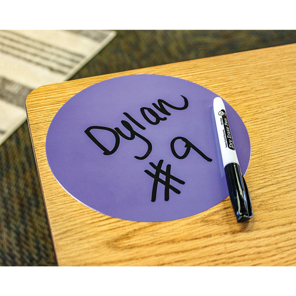 Spot On® Dry-Erase Desktop Writing Spots Bright Circles - 7", 6 Per Pack, 2 Packs