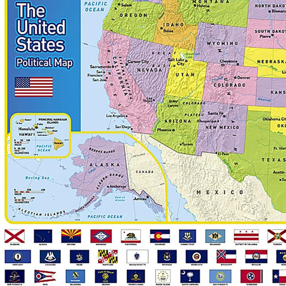 United States for Kids Map, Laminated, 24" x 36"