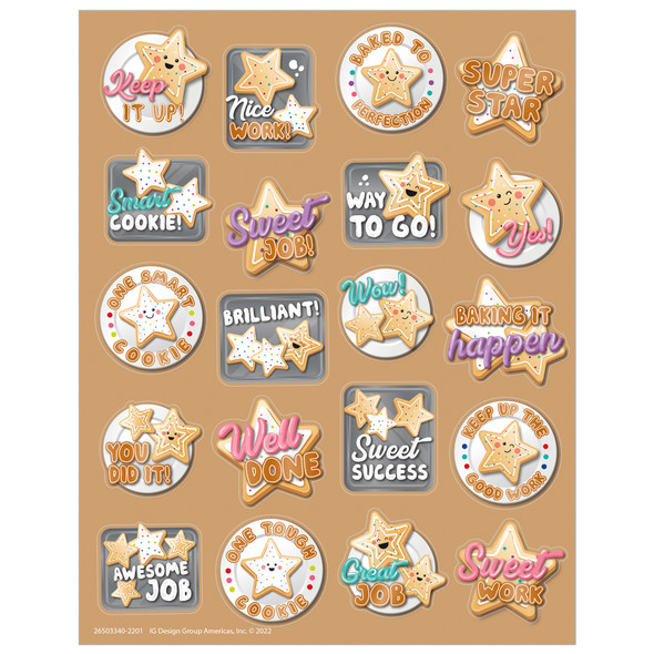 Star Cookies Sugar Cookie Scented Stickers, 80 Per Pack, 6 Packs
