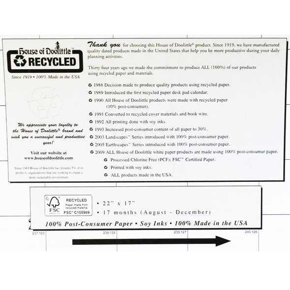 Monthly Academic Calendar Economy Desk Pad, 17 Months (Aug-Dec), 22" x 17" Monthly Academic Calendar Economy Desk Pad, 17 Months (Aug-Dec), 22" x 17"