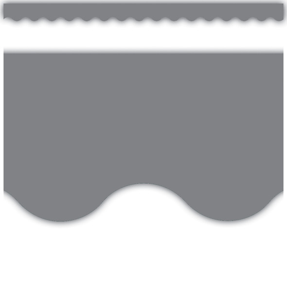Gray Scalloped Border Trim, 35 Feet Per Pack, 6 Packs