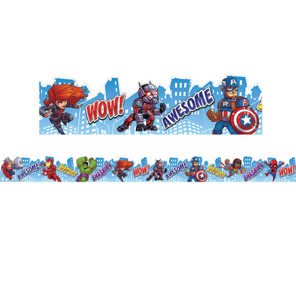 Marvel™ Super Hero Adventure City Scape Deco Trim® Extra Wide Die Cut, 37 Feet Per Pack, 3 Packs