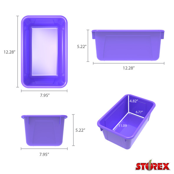 Small Cubby Bin, Purple, Pack of 5 Small Cubby Bin, Purple, Pack of 5