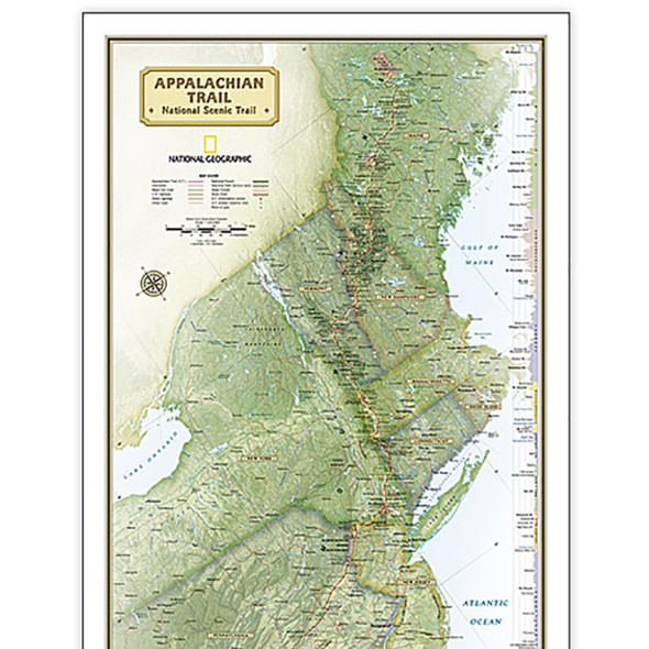 Appalachian Trail Map, Laminated, 18" x 48" Appalachian Trail Map, Laminated, 18" x 48"