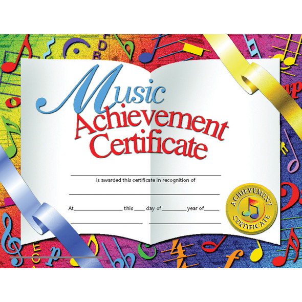 Music Achievement Certificate, 30 Per Pack, 3 Packs Music Achievement Certificate, 30 Per Pack, 3 Packs