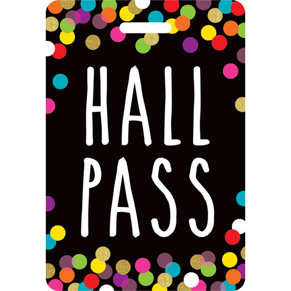 Confetti Hall Pass with Lanyard, 4 Per Pack, 3 Packs Confetti Hall Pass with Lanyard, 4 Per Pack, 3 Packs