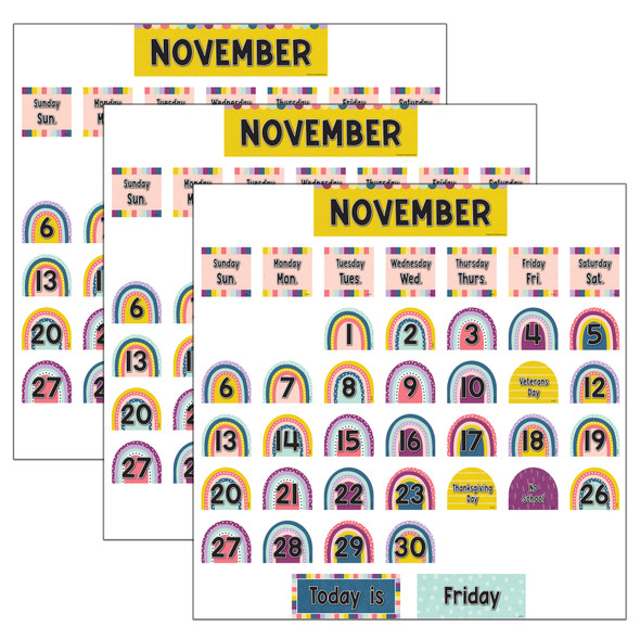Oh Happy Day Rainbow Calendar Pocket Chart Cards, 104 Per Pack, 3 Packs Oh Happy Day Rainbow Calendar Pocket Chart Cards, 104 Per Pack, 3 Packs