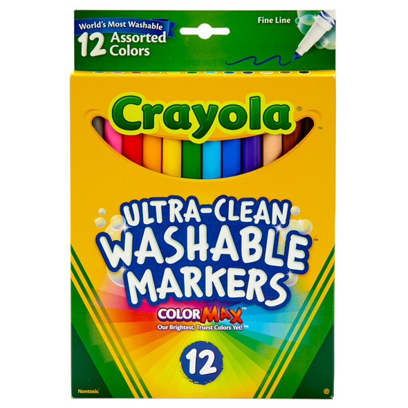 Ultra-Clean Markers, Fine Line, Assorted Colors, 12 Per Box, 3 Boxes