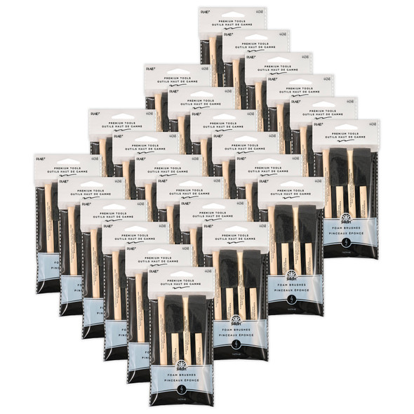 Foam Brushes, 1", 4 Per Set, 24 Sets
