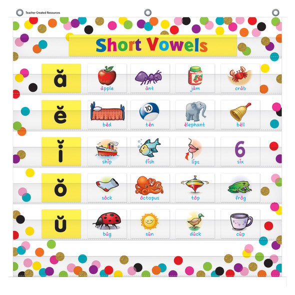 Confetti 7 Pocket Chart, 28" x 28" Confetti 7 Pocket Chart, 28" x 28"