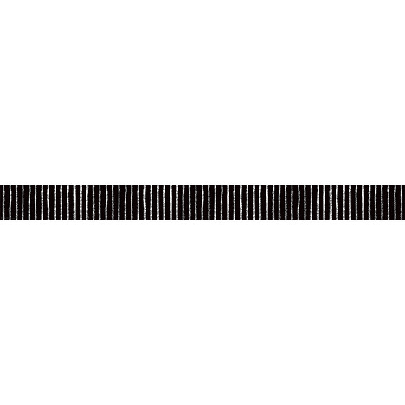 Black With White Pinstripes Straight Border Trim, 35 Feet Per Pack, 6 Packs