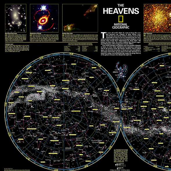 The Heavens Map, Laminated, 30.5" x 22.75" The Heavens Map, Laminated, 30.5" x 22.75"