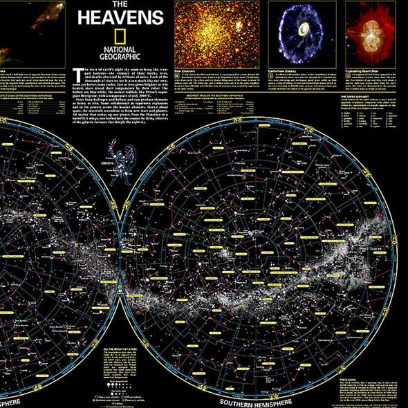 The Heavens Map, Laminated, 30.5" x 22.75" The Heavens Map, Laminated, 30.5" x 22.75"