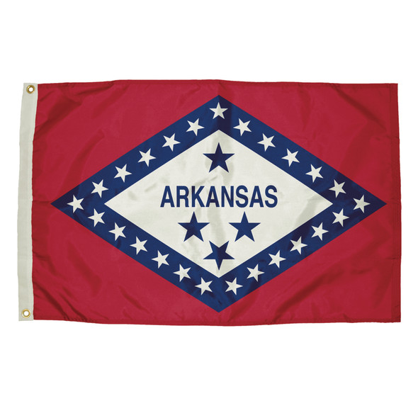 Durawavez Nylon Outdoor Flag with Heading & Grommets, Arkansas, 3ft x 5ft Durawavez Nylon Outdoor Flag with Heading & Grommets, Arkansas, 3ft x 5ft