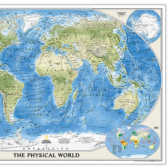 World Physical Map, Enlarged and Laminated, 69.25" x 46.25" World Physical Map, Enlarged and Laminated, 69.25" x 46.25"